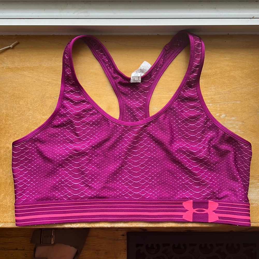 Purple under armor sports bra